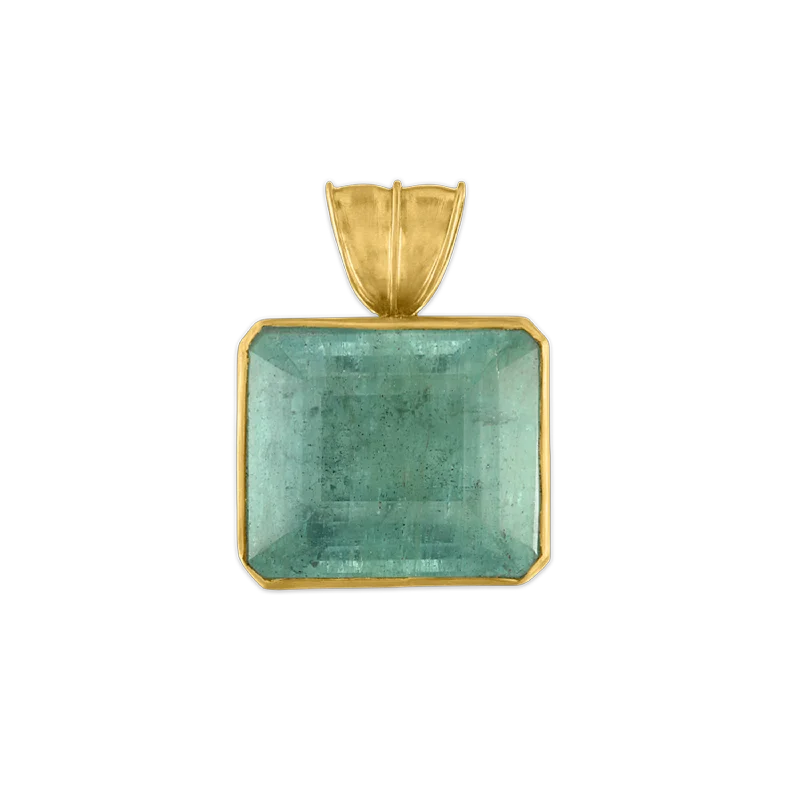 Stunning necklaces and pendants with turquoise and gold for a vibrant, earthy look-Aquamarine Block Pendant