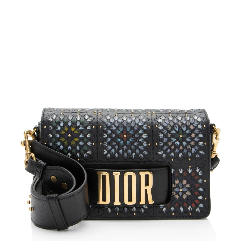 Handle bags with bright neons for visibility -Handle bags with animal print for a bold statement -Dior Grained Calfskin Studded Floral Dio(r)evolution Flap Bag