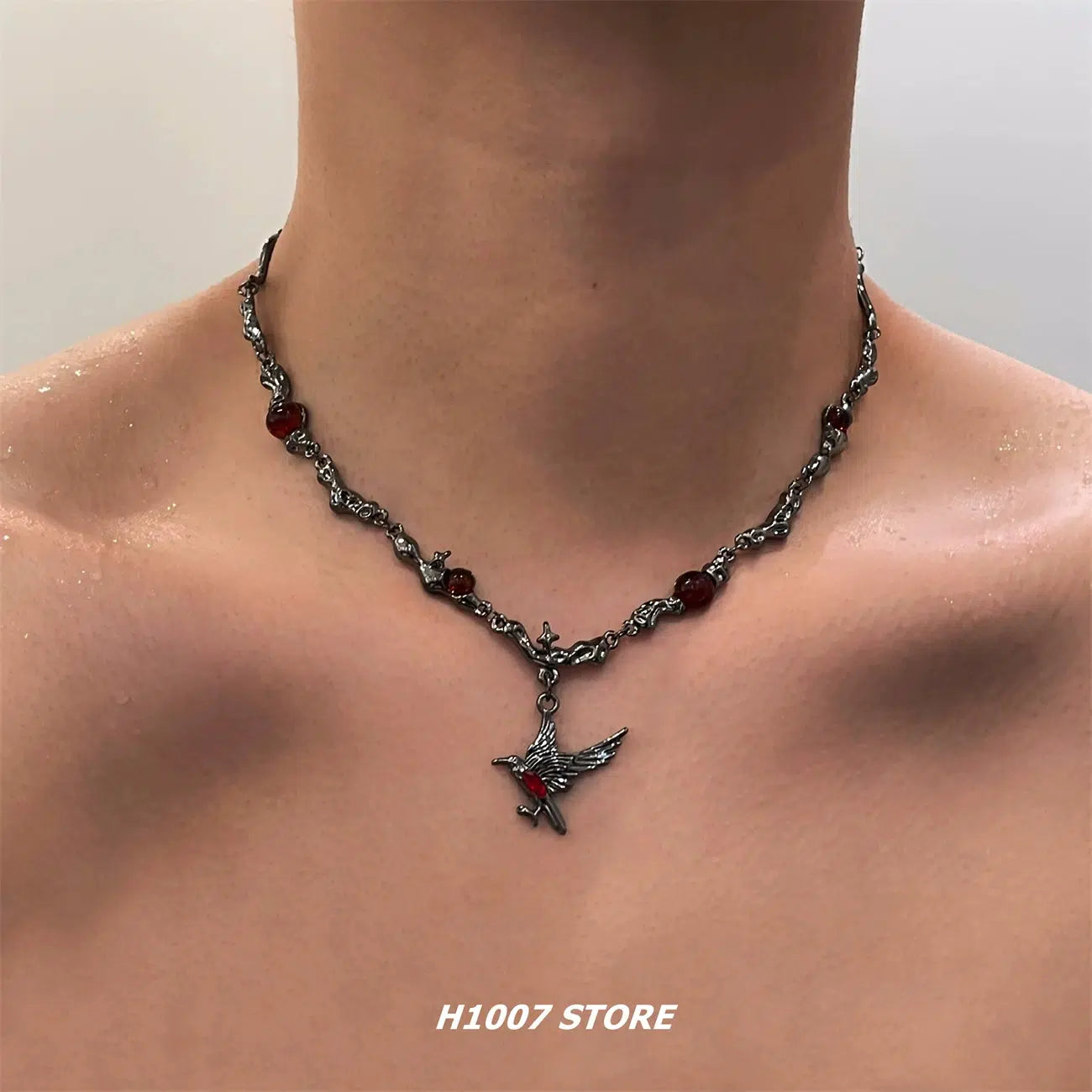 Crow Ruby Necklace