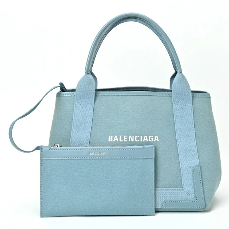 Handle bags with geometric patterns for modernity -Elegant handle bags for weddings and special events -Balenciaga  Canvas Leather Tote Bag (Pre-Owned)