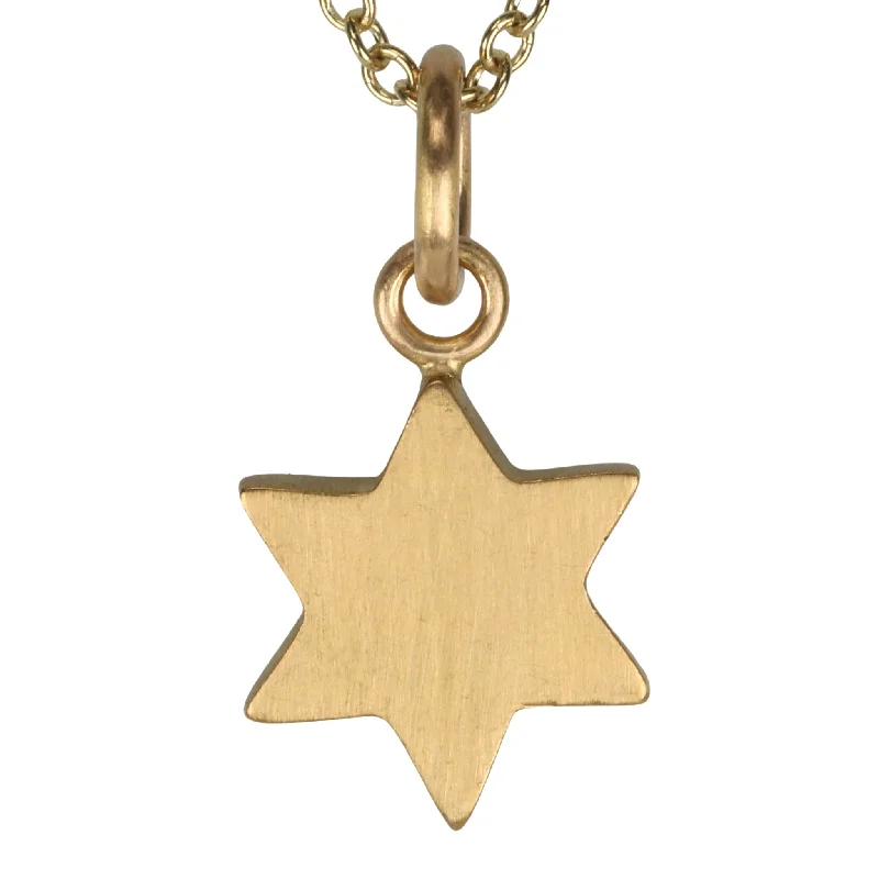 Unique necklaces and pendants with custom birthstone arrangements for personalization-20K Gold Six-Pointed Star Pendant