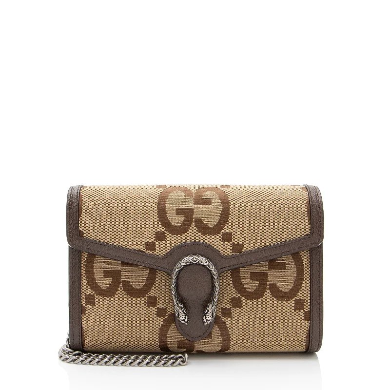 Handle bags with modern logos for branding -Handle bags with large handles for comfortable carry -Gucci Jumbo GG Dionysus Chain Wallet