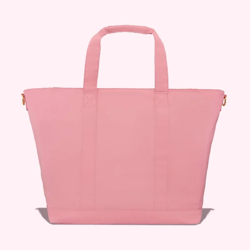 Small handle bags perfect for quick trips -Handle bags with gold accents for a classy look -Nylon Classic Tote In Mauve