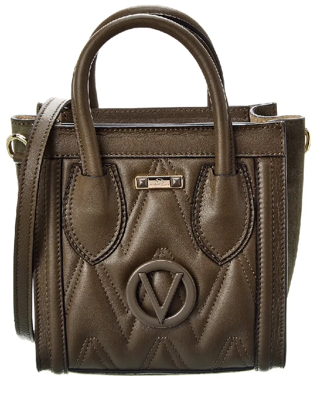 Handle bags with striped canvas for beach -Handle bags with embellished designs for a glamorous effect -Valentino by Mario Valentino Eva Diamond Leather Tote