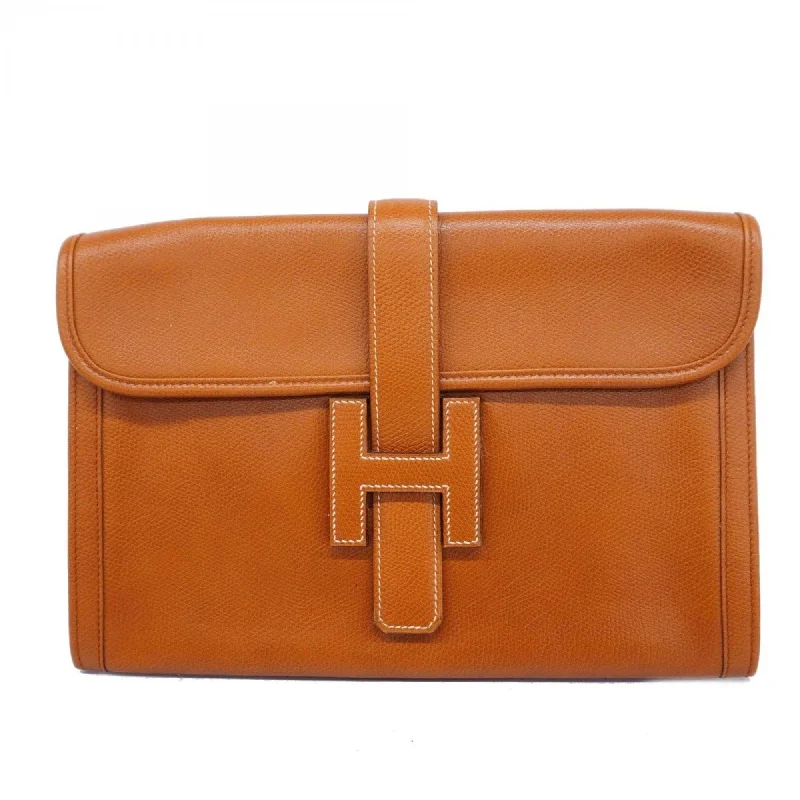 Handle bags with quilted leather for luxury -Sleek handle bags for sophisticated office wear -Hermes  Courchevel Leather Clutch Bag (Pre-Owned)