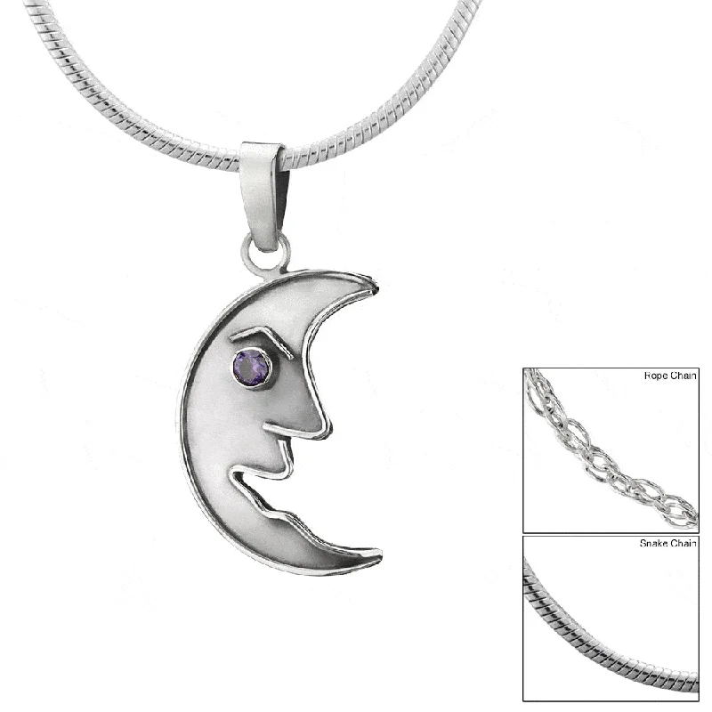 Best necklaces and pendants with vintage coin pendants for a unique accessory-Crescent Moon Sterling Necklace