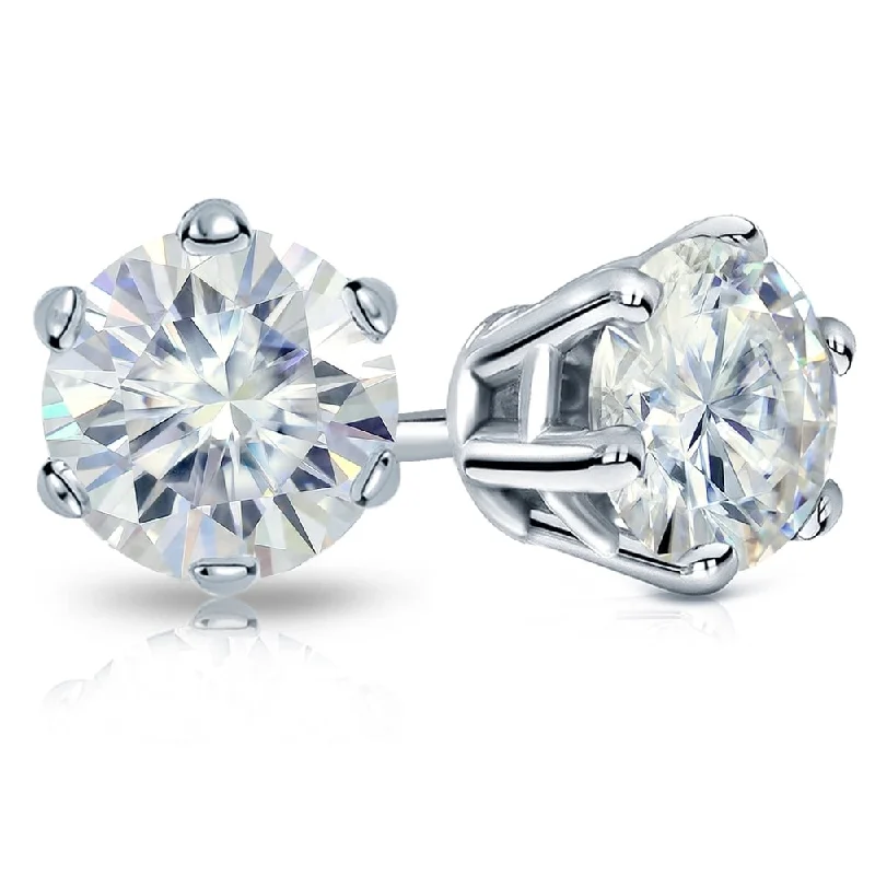 Stud Earrings with Rhinestones -Auriya Platinum 5ctw Round Moissanite Stud Earrings