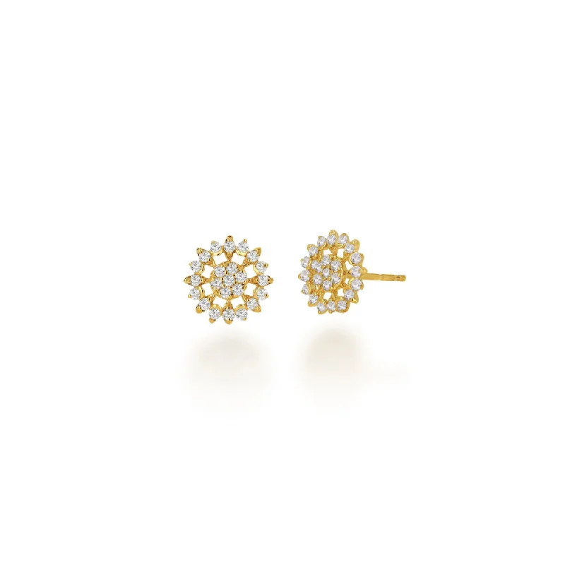 Adjustable Stud Earrings for Custom Fit -Rachel Reid 14k Gold Diamond Stud Earrings