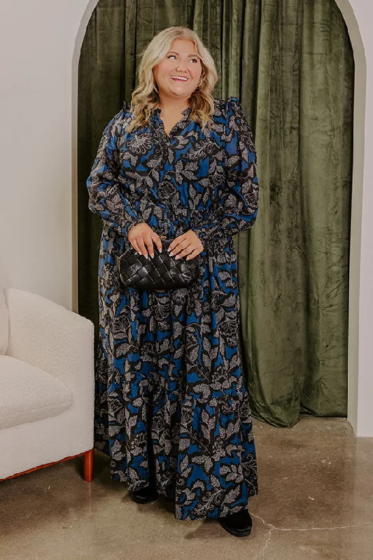 Plus size dresses with bold stripes add flair -Lost in A Novel Floral Maxi Dress Curves