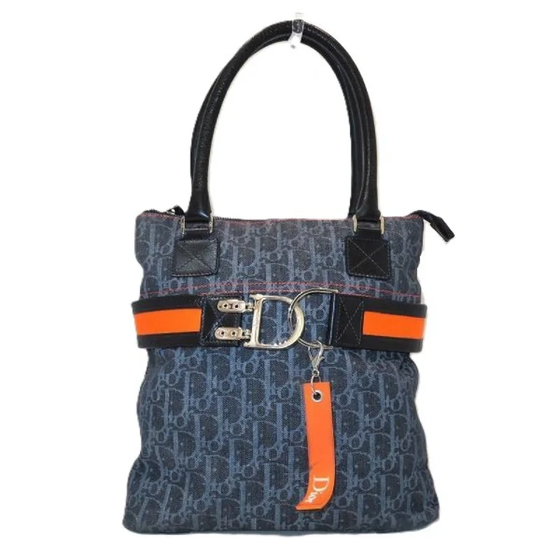 Handle bags with vibrant colors for boldness -Stylish handle bags for professional women -Christian Dior Trotter Navy  Trotter Tote Bag (Pre-Owned)