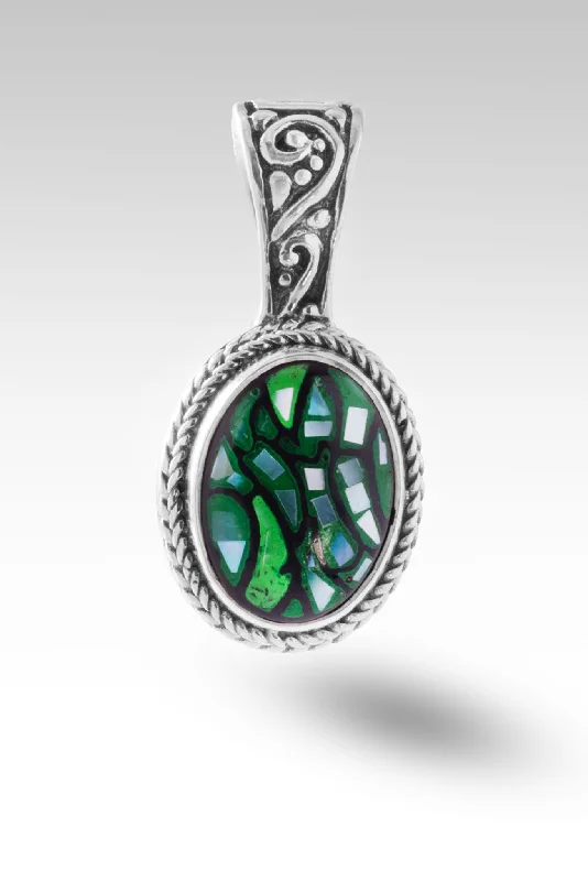 Best necklaces and pendants with glowing moonstone for an ethereal glow-Everlasting Presence Pendant™ in Green Leaf Mother of Pearl Mosaic