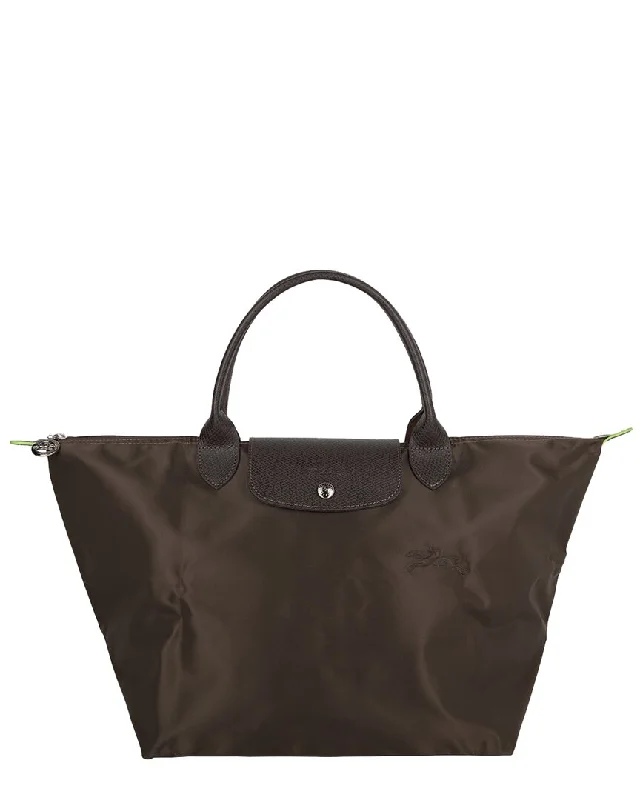 Handle bags with bright accents for pop -Trendy handle bags with animal-inspired textures -Longchamp Le Pliage Green Tote