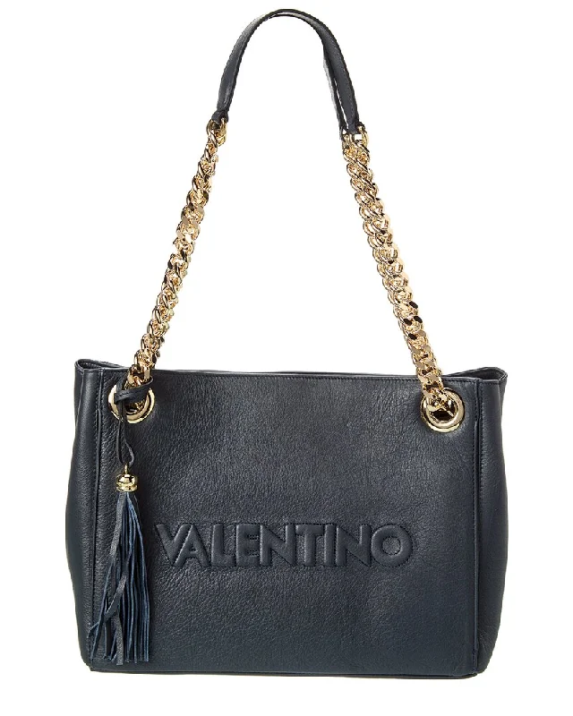 Small handle bags perfect for quick trips -Handle bags with gold accents for a classy look -Valentino by Mario Valentino Luisa Embossed Leather Shoulder Bag