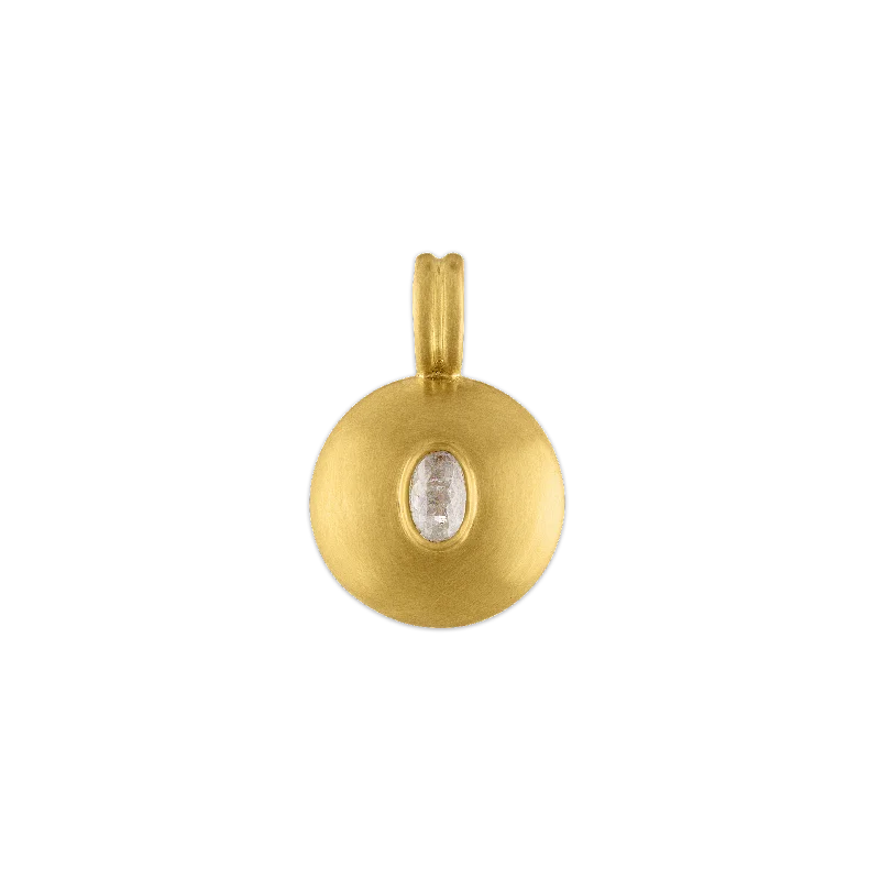 Unique necklaces and pendants with gemstones for a colorful and vibrant statement-Small Diamond Bulla Pendant