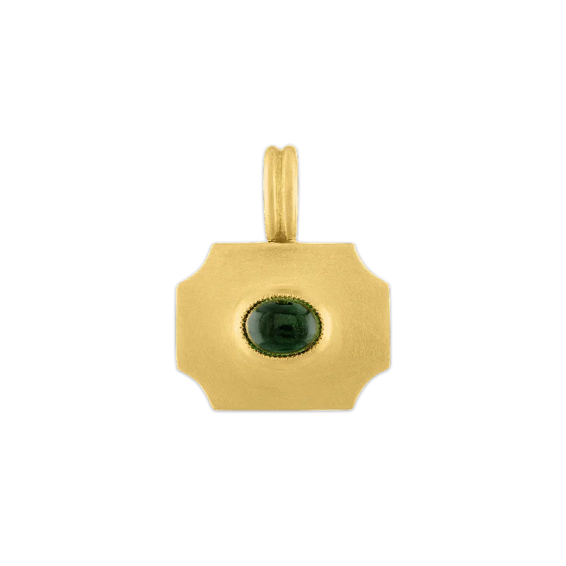 Elegant necklaces and pendants with onyx stones for a sleek, polished look-Large Green Tourmaline Ode Pendant