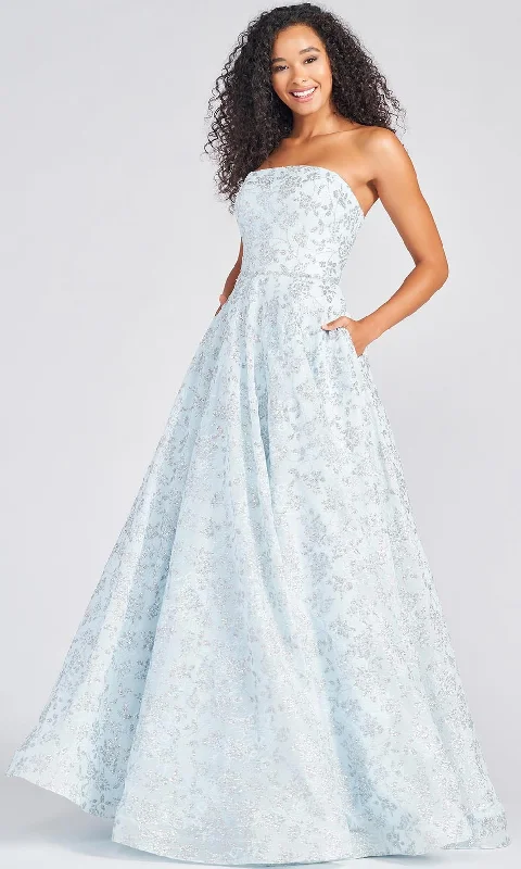 Plus size dresses for parties shine with confidence -Colette for Mon Cheri CL12255 - Strapless Glitter Lace A Line Gown