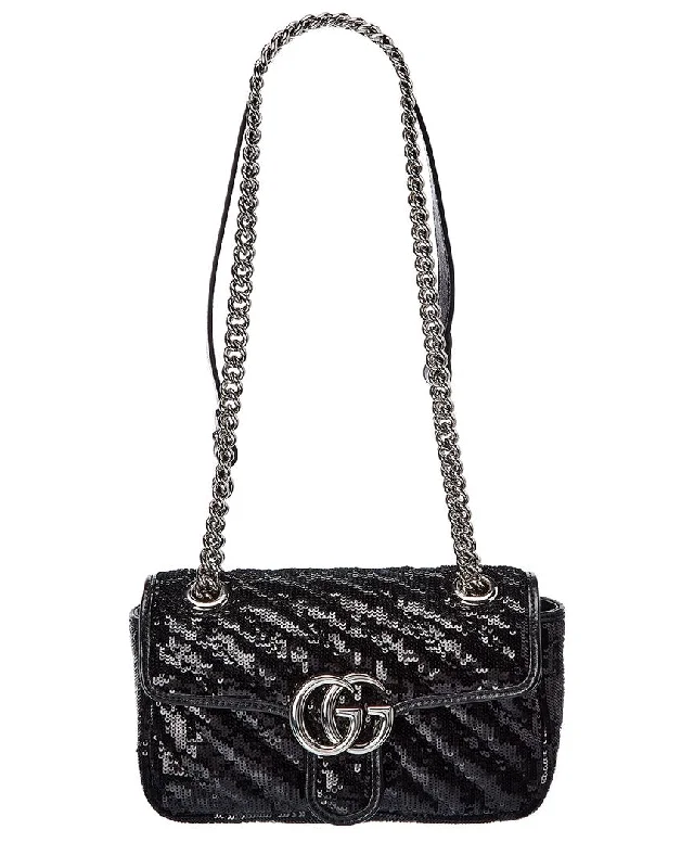 Handle bags with wide openings for access -Handle bags with geometric designs for a modern twist -Gucci GG Marmont Mini Sequin Shoulder Bag