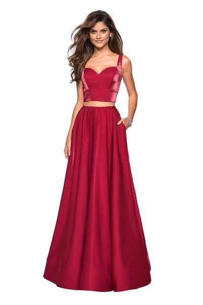 Plus size dresses with supportive linings feel great -La Femme - 27444 Two-Piece Sweetheart Bodice A-Line Gown