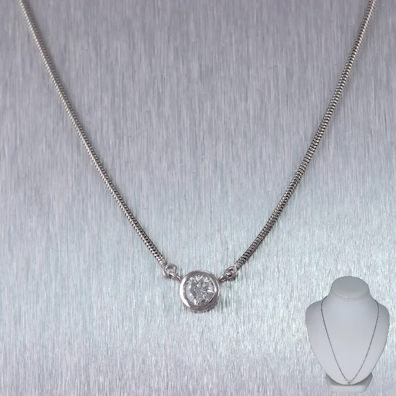 Best necklaces and pendants with butterfly pendants for a delicate, light style-Modern Platinum 0.75ct Solitaire Diamond 19" Necklace