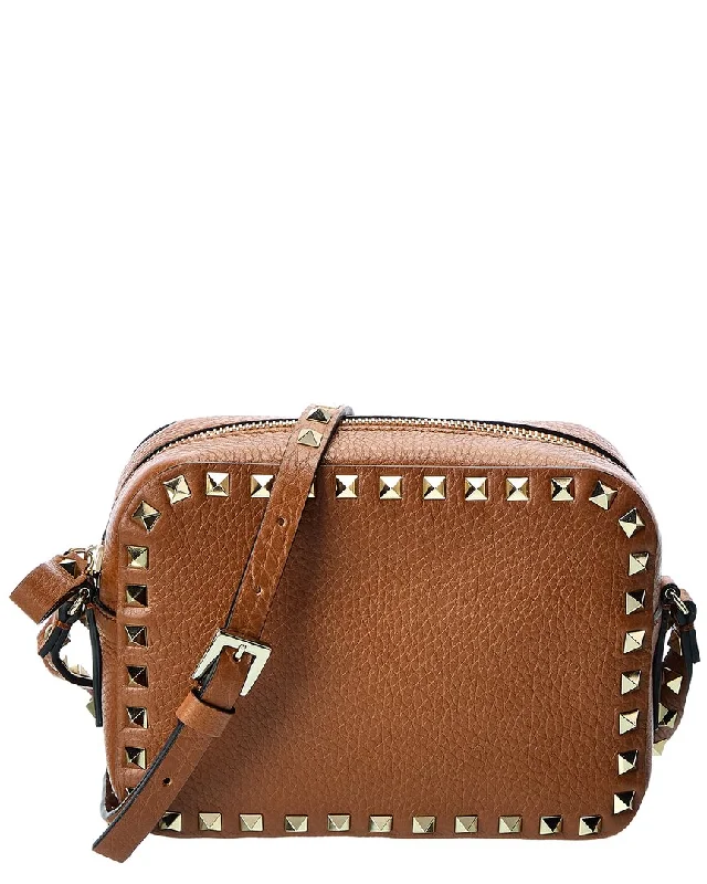 Handle bags with sleek leather for work -Handle bags with woven details for a beachy look -Valentino Rockstud Grainy Leather Camera Bag