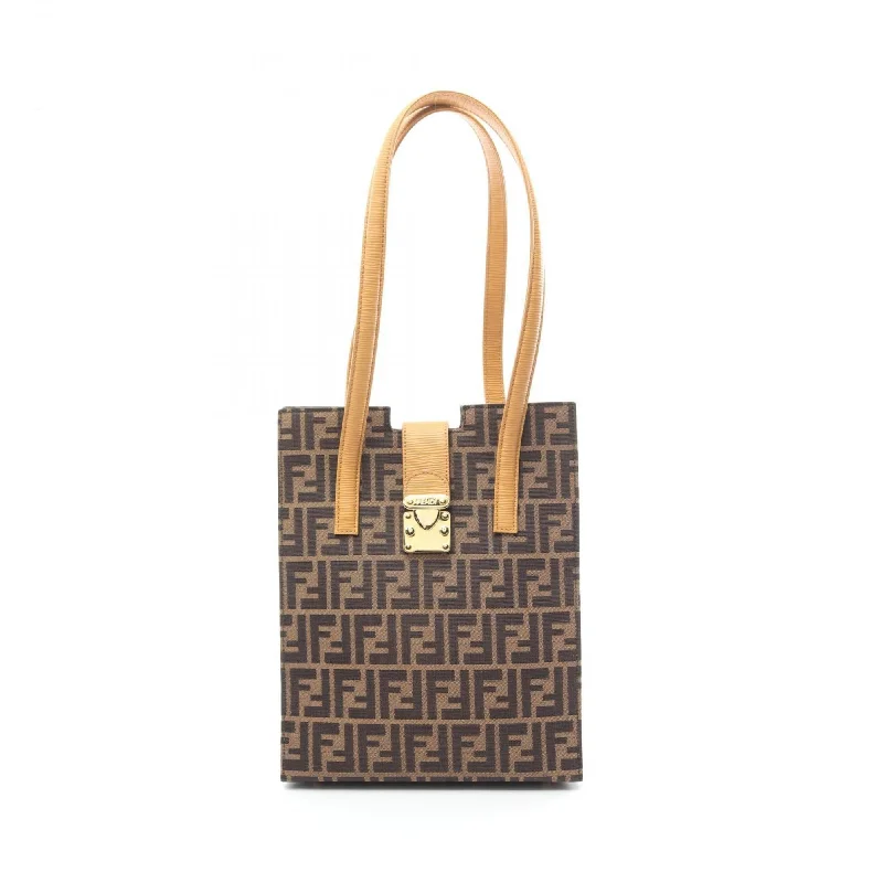 Handle bags with neutral leather for elegance -Handle bags with plush materials for a soft feel -Fendi  Canvas Leather Tote Bag (Pre-Owned)