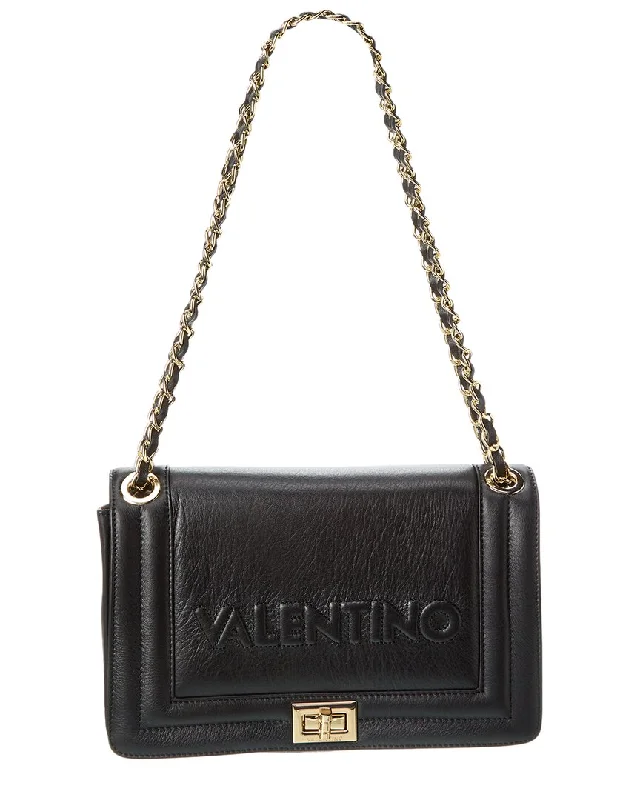 Handle bags with padded straps for comfort -Designer handle bags for luxury lovers -Valentino by Mario Valentino Alice Embossed Leather Shoulder Bag