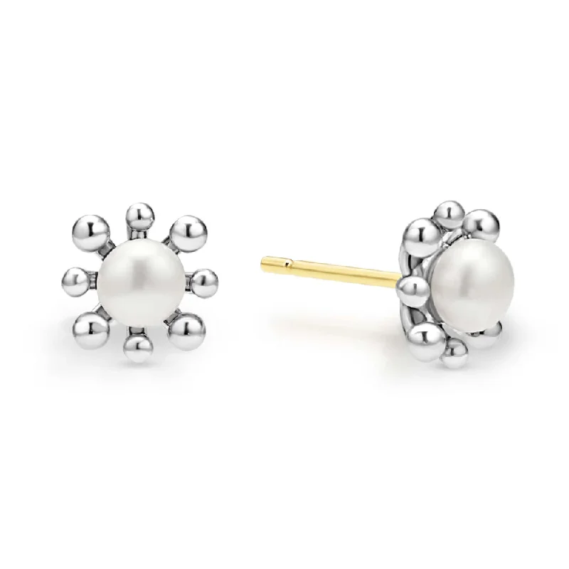 Stud Earrings with Star Motifs -Lagos Luna Fleur Pearl Stud Earrings