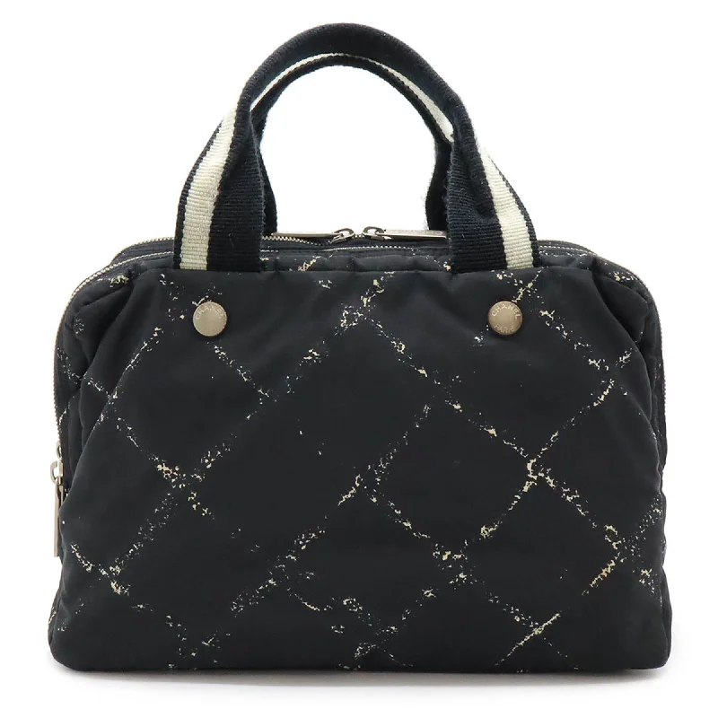 Handle bags with quilted leather for luxury -Sleek handle bags for sophisticated office wear -Chanel Travel Line   Color Nylon Boston Bag Handbag Tote Bag (Pre-Owned)