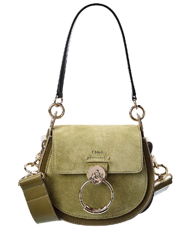 Handle bags with monogram designs for personalization -Small handle bags with detachable straps for versatility -Chloé Tess Small Leather & Suede Shoulder Bag