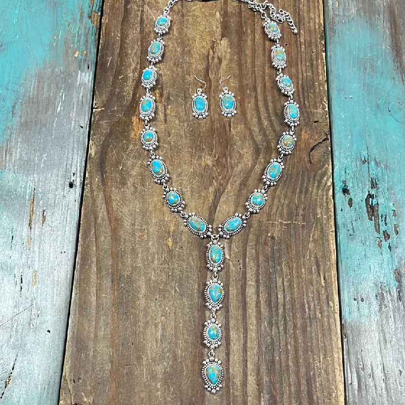 Necklaces and pendants with diamond pendants for a luxurious sparkling effect-The Texas Bay Turquoise Necklace and Earrings