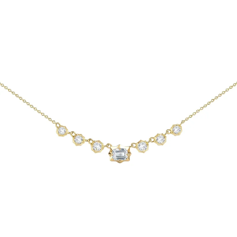 Best necklaces and pendants with opal and gold for a vibrant, luxurious contrast-18K Gold Small "Vanguard" Diamond Necklace