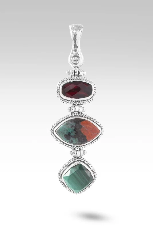 Best necklaces and pendants with cubic zirconia for a budget-friendly dazzling effect-God is our Refuge Pendant™ in Chrysocolla Sonora