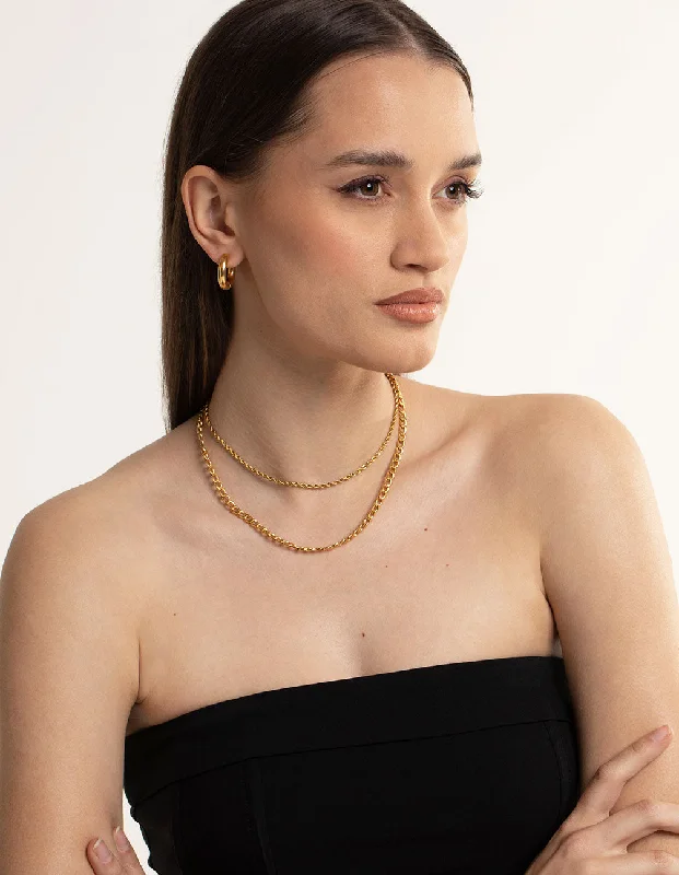 Stunning necklaces and pendants with ruby and diamond combinations for a luxurious effect-Lovisa Waterproof Premium Gold Plated Stainless Steel Twist Chain Layer Necklace