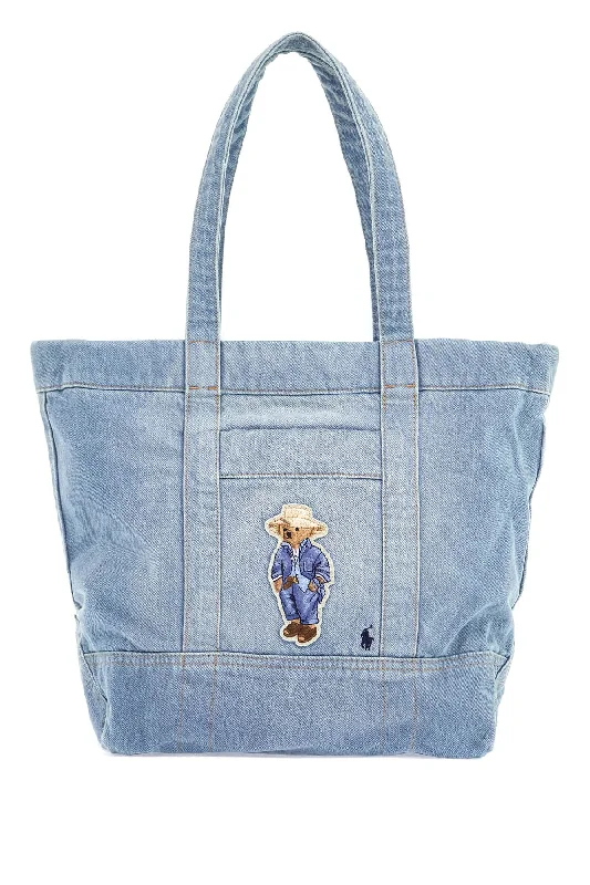 Handle bags with eco-friendly bamboo handles -Color-block handle bags for a bold look -Polo Ralph Lauren Polo Bear Tote Bag