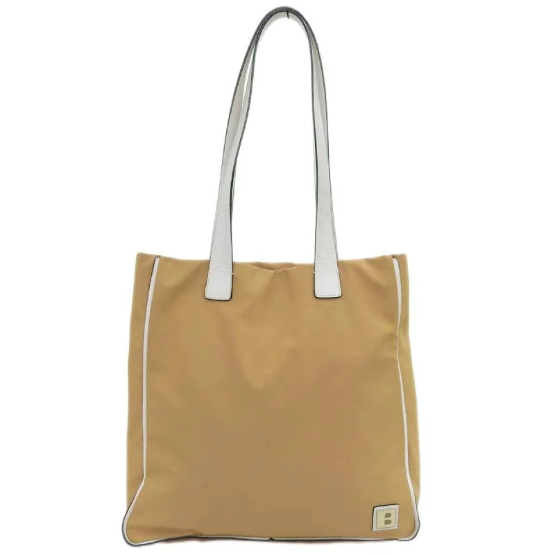 Handle bags with striped canvas for beach -Handle bags with embellished designs for a glamorous effect -Bally   Nylon Leather Tote Bag (Pre-Owned)