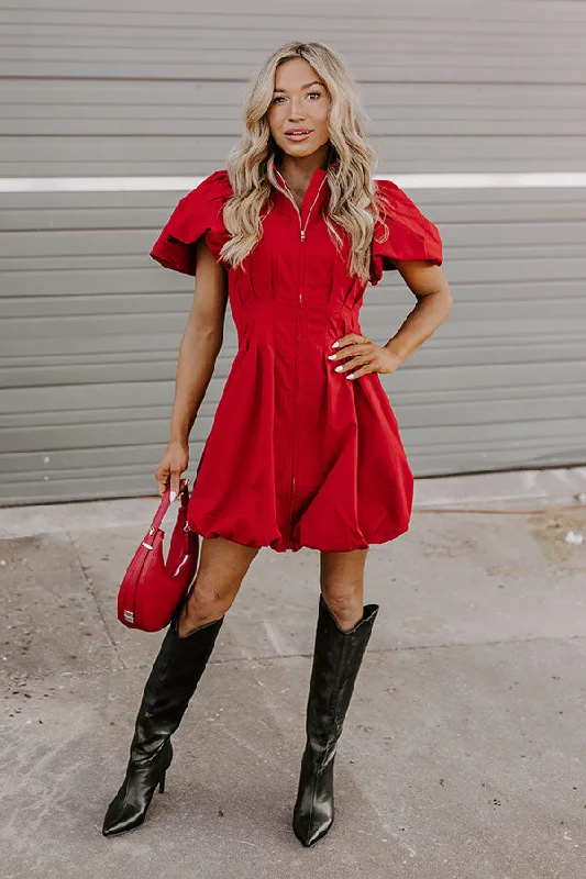 Plus size dresses with lightweight knits feel breezy -She's Unforgettable Mini Dress in Red