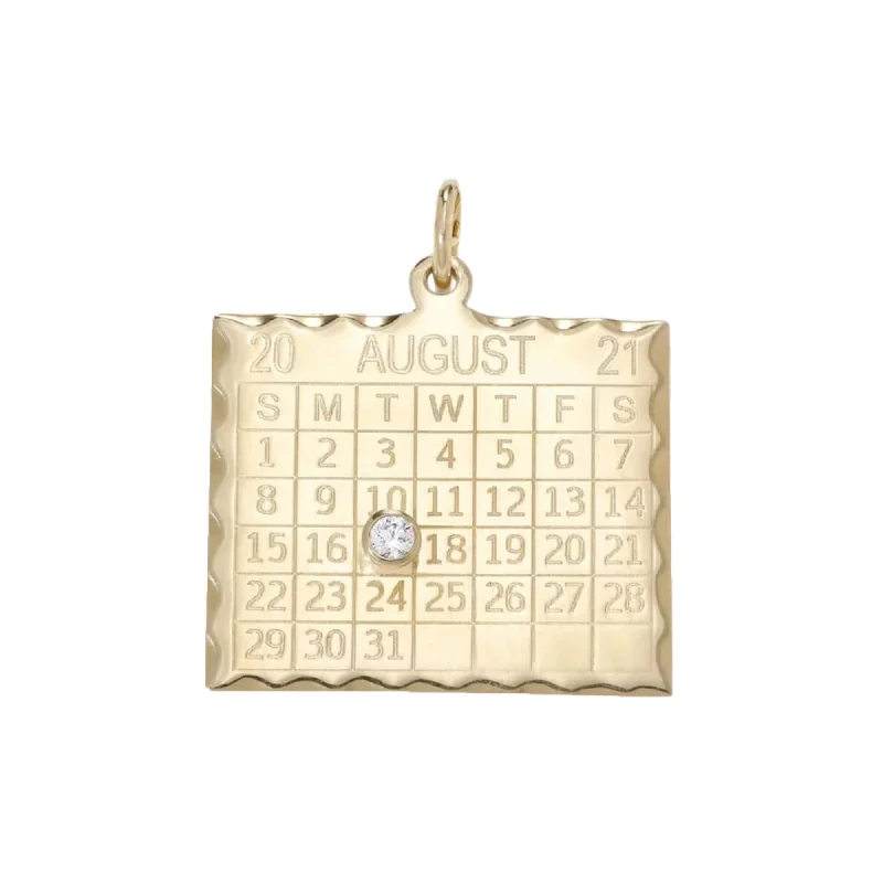 Elegant necklaces and pendants with onyx stones for a sleek, polished look-10K Gold "1960s Calendar" Customizable Pendant