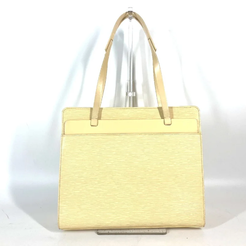 Handle bags with elegant gold-tone hardware -Handle bags with sleek silhouettes for a minimal style -Louis Vuitton ivory yellow Epi Leather Shoulder Bag Tote Bag (Pre-Owned)