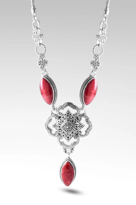 Best necklaces and pendants with intricate filigree for vintage-inspired elegance-Encourage Your Heart Necklace™ in Red Sponge Coral