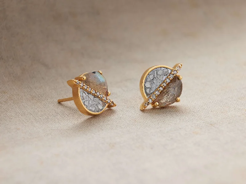 Stud Earrings with Debossed Designs -Cairn Stud Earrings