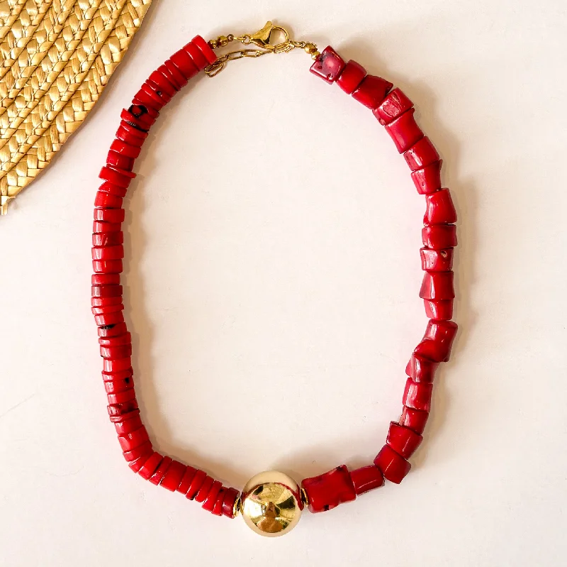 Best necklaces and pendants with sterling silver for an affordable yet stylish choice-Bamboo Coral Statement Necklace