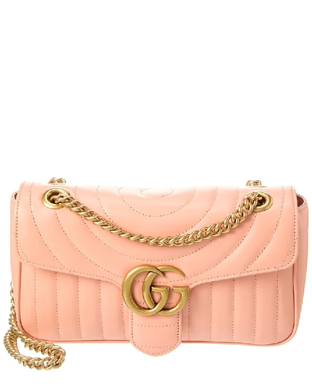 Handle bags with bright florals for cheer -Structured handle bags with a professional look -Gucci GG Marmont Small Matelasse Leather Shoulder Bag