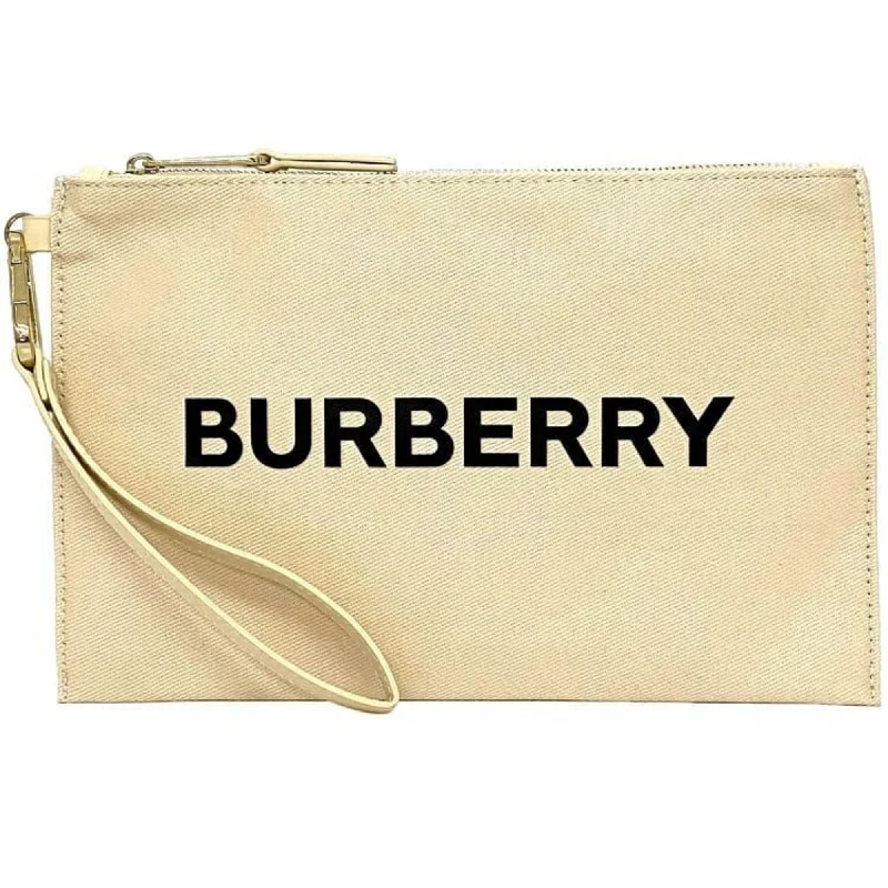 Handle bags with lightweight fabric for ease -Handle bags with structured shapes for a chic style -Burberry    Canvas Leather Clutch Bag Pouch (Pre-Owned)