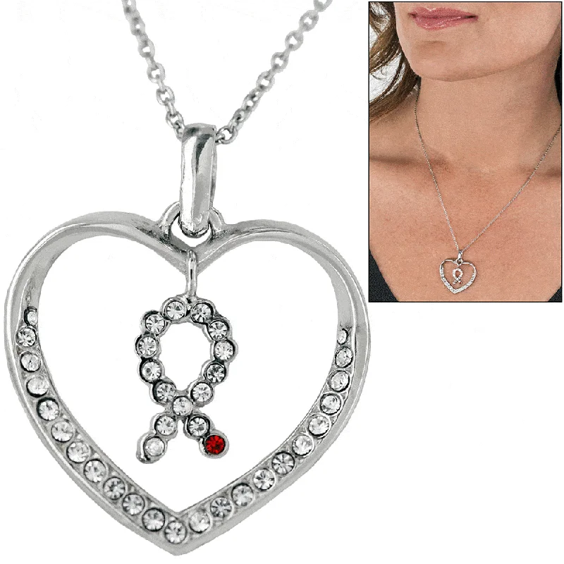 Personalized necklaces and pendants with initials for a customized and meaningful gift-Diabetes Heart Bling Necklace