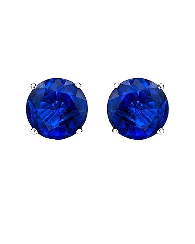 Stud Earrings for Wedding Ceremony -14kt white gold round sapphire stud earrings containing 0.50 cts tw