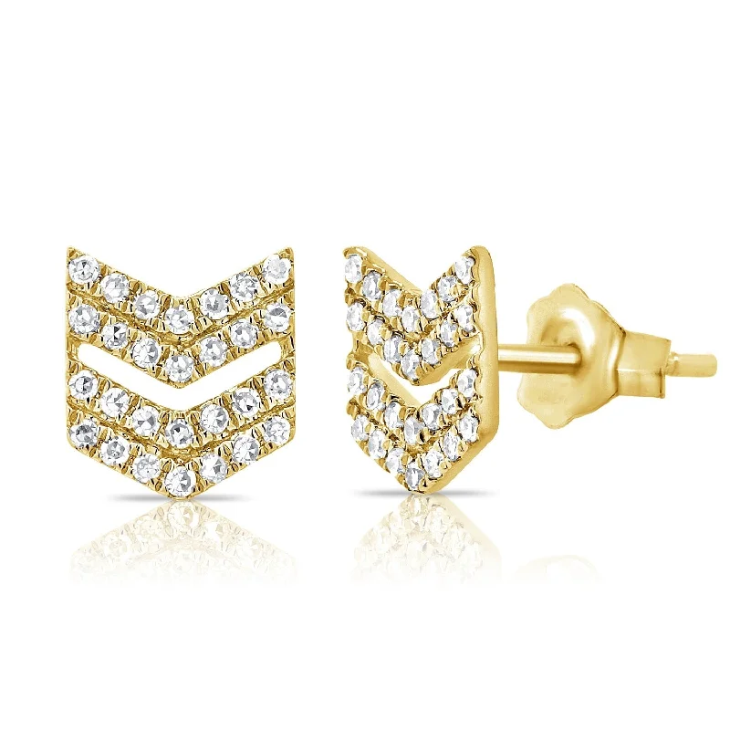 Star Shaped Stud Earrings for Charm -Joelle Collection Diamond Arrow Stud Earrings 14K Gold