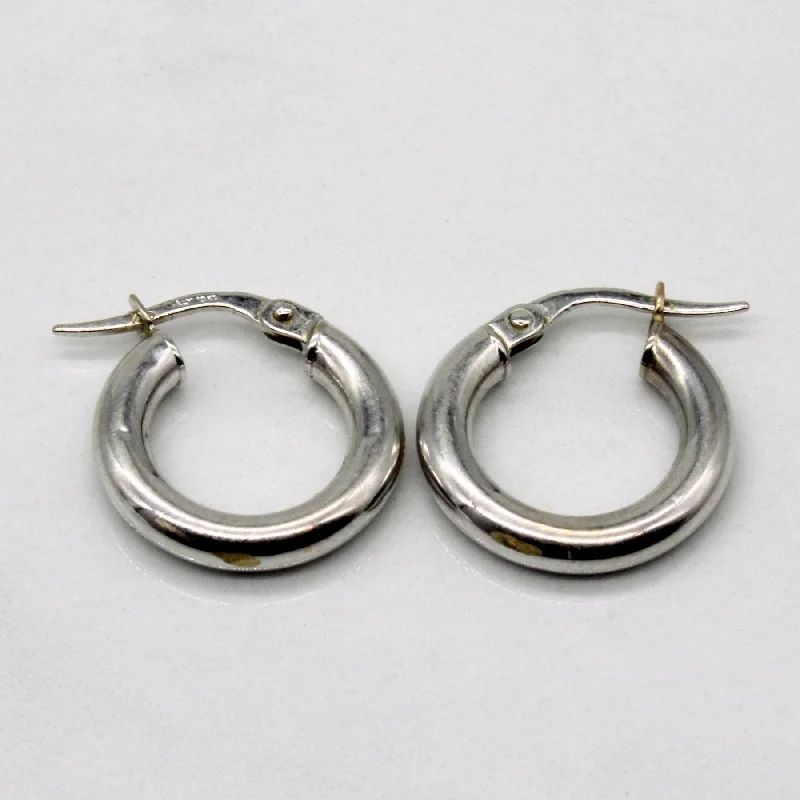 Hoop earrings with luxe velvet finishes for a rich and luxurious touch-10k White Gold Hoop Earrings