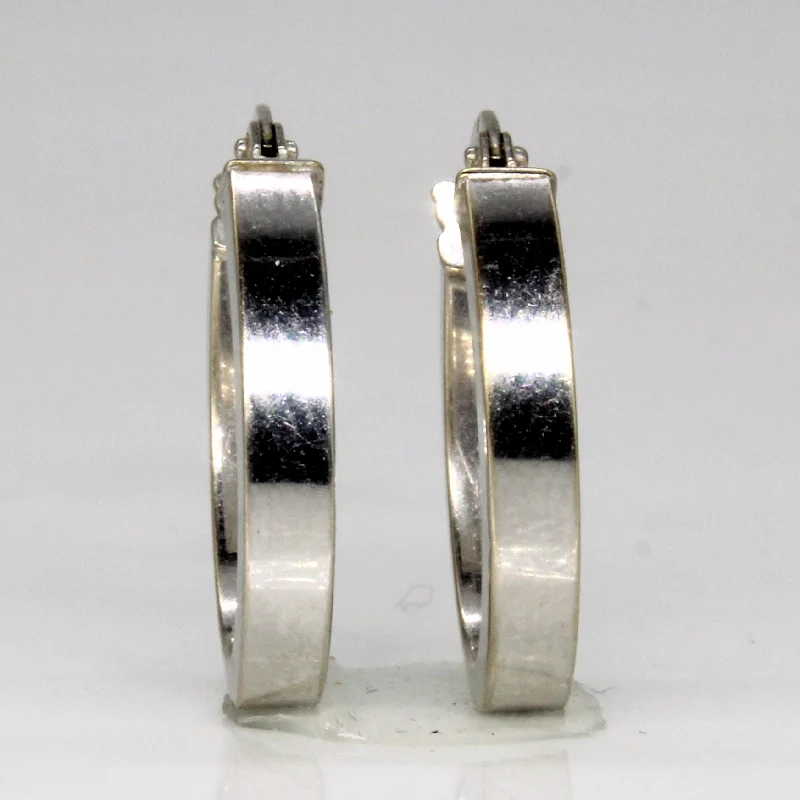 Best hoop earrings with tribal designs for a cultural and exotic aesthetic-10k White Gold Oval Hoop Earrings