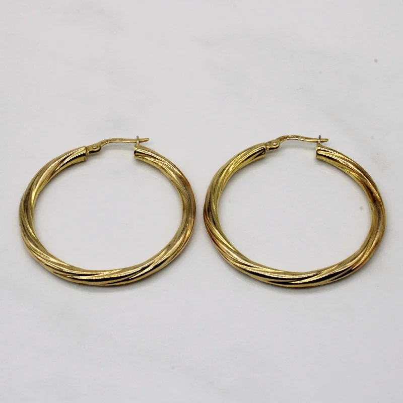 Hoop earrings with snake print designs for an edgy, wild appearance-14k Yellow Gold Hoop Earrings