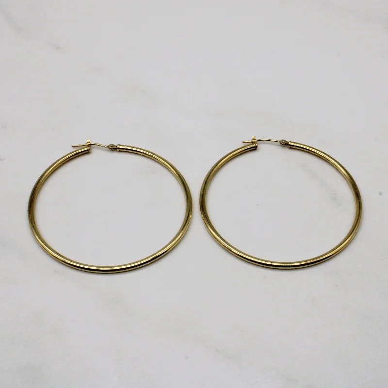 Hoop earrings with pearl accents for a chic and classic style-14k Yellow Gold Hoop Earrings